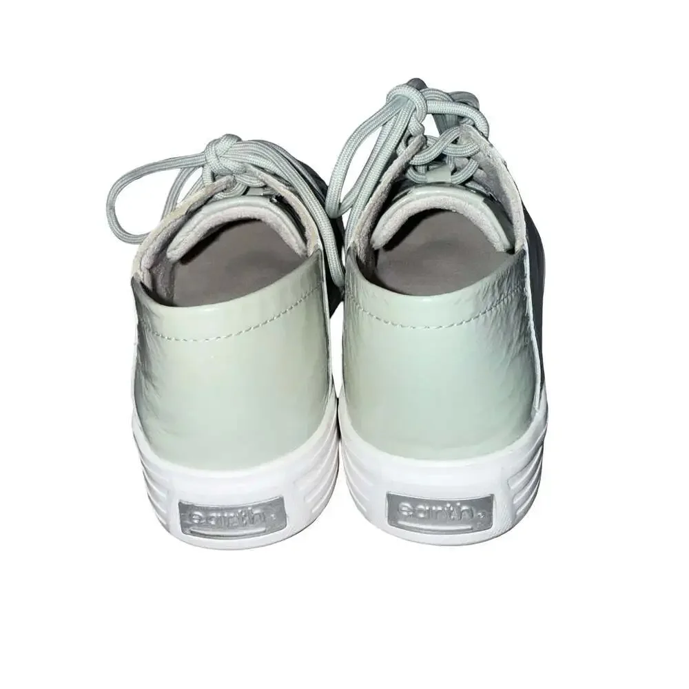 Earth Rosewood Cedarwood Seafoam Leather Sneakers Size 7.5M